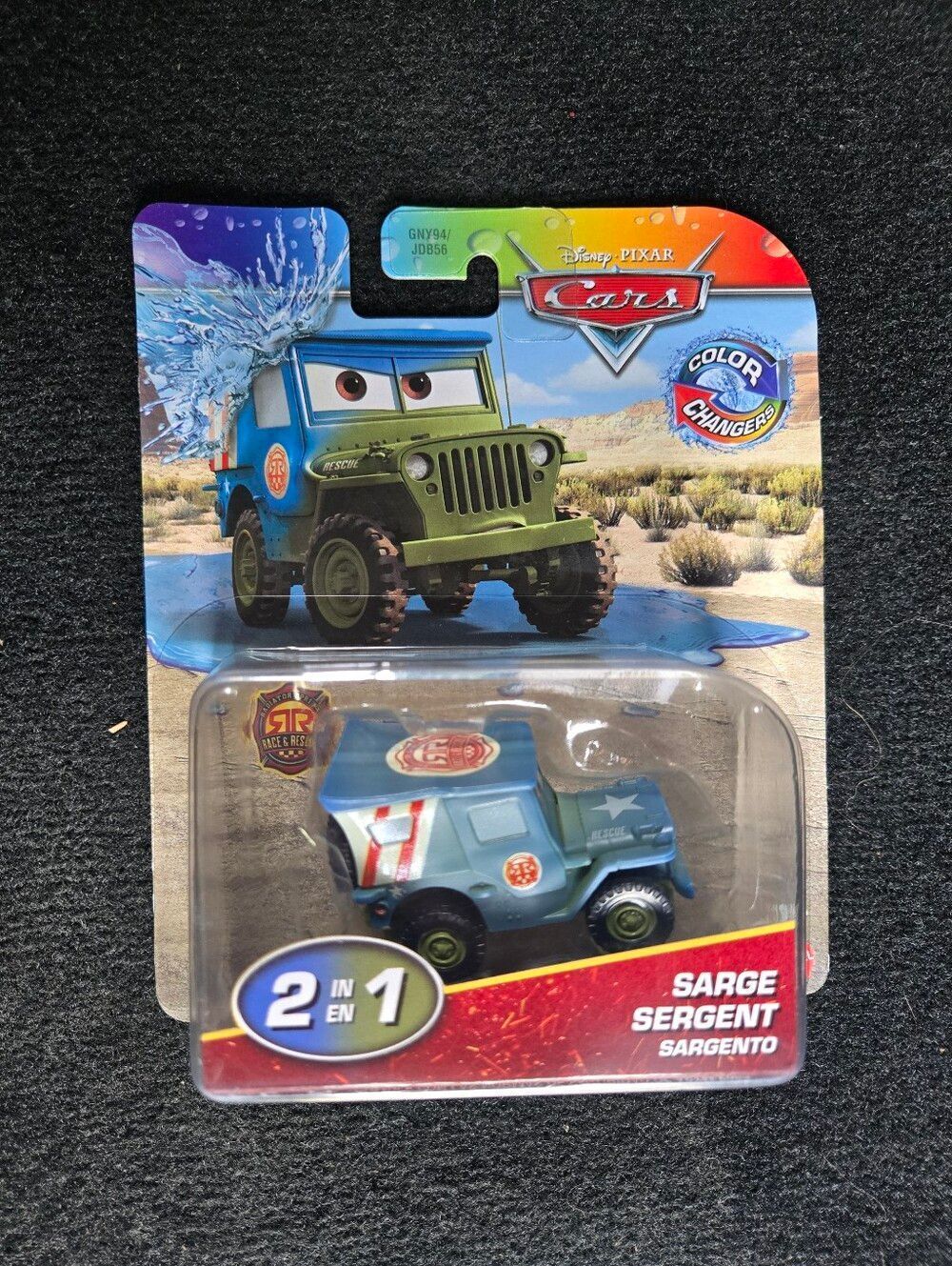 Disney Pixar Cars Sarge Color-Changing Blue Military Jeep Toy